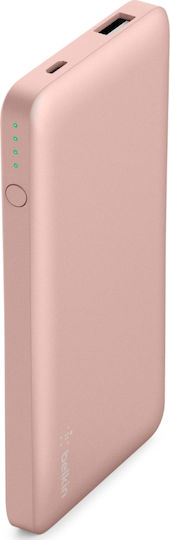 Belkin Pocket Power Bank 5000mAh με Θύρα USB-A Ροζ Χρυσό