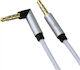 Earldom Καλώδιο Ήχου TRRS 3.5mm male - 3.5mm male Λευκό 1m με Επίχρυσους Ακροδέκτες AUX01