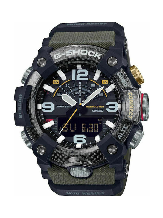 Casio G-Shock Master of G-Land Mudmaster Αναλογικό/Ψηφιακό Ρολόι Μπαταρίας με Μαύρο Καουτσούκ Λουράκι