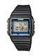 Casio Digital Uhr Chronograph Batterie mit Schwarz Kautschukarmband