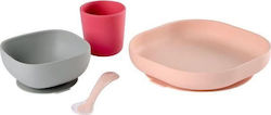 Beaba Feeding Set made of Silicone Pink 4pcs