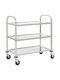 vidaXL Κάβα Ποτών Μεταλλική με Ρόδες Λευκή 96.5x55x90εκ.