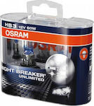 Osram Lămpi Autoturismului Night Breaker Unlimited +110% HB3-9005 Halogen 4700K Alb natural 12V 60W 2buc 9005NBU