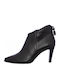 Tamaris Leather Women's Ankle Boots with High Heel Black