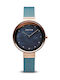 Bering Time Uhr mit Blau Metallarmband 10128-368