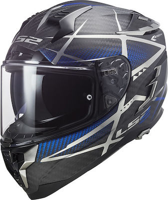 LS2 FF327 C Challenger Carbon Full Face Helmet ECE 22.05 1350gr Konic Matt Blue KR4253