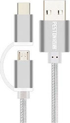 Blue Star Peston PE03-SLV USB to Type-C / micro USB Cable 1m Blue Star Peston PE03-SLV USB to Type-C / micro USB Cable 1m