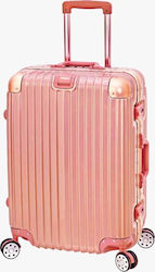 Bartuggi Medium Travel Suitcase Hard Pink with 4 Wheels Height 67.5cm