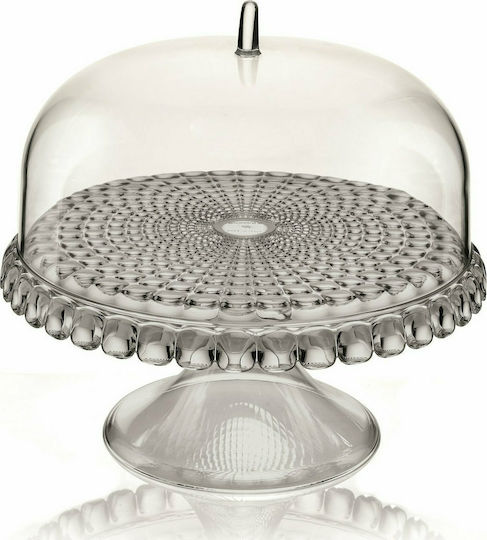 Guzzini Tiffany Τουρτιέρα Πλαστική με Καπάκι & Πόδι Γκρι 30x30x30εκ.