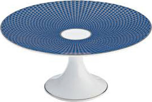 Raynaud Limoges Porcelain Cake Stand Motive Large Blue Cake Stand Blue