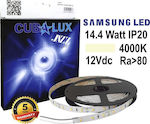 Cubalux LED Streifen Versorgung 12V mit Natürliches Weiß Licht Länge 5m und 72 LED pro Meter SMD2835