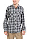 Emerson Men's Shirt Long Sleeve Cotton Checked Black / White