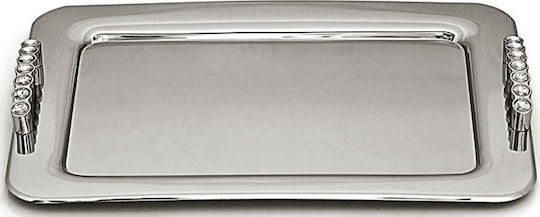 Skamagas Неръждаем Поднос за сервиране с Дръжки в Сребрист Цвят 44x31см 1бр