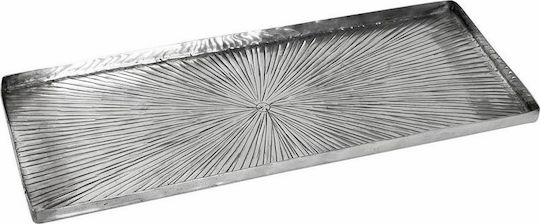 Espiel Διακοσμητικός Δίσκος Aluminium Aluminium Servierplatte gerillt 31x14cm Rechteckig 31x14x1.5cm 1Stück