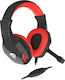 Genesis Argon 100 Over Ear Gaming Headset με σύνδεση 3.5mm Κόκκινο