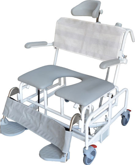 HMN M2 200 KG Wide El-Tip Αναπηρικό Αμαξίδιο Μπάνιου 56cm 310218 Λευκό