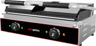 GGMgastro Commercial Double Sandwich Maker with Ribbed Top and Ribbed Bottom 3600W