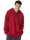 Sweatshirt with Hood Burgundy