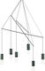 Ideal Lux Pop Suspendat Candelabru pentru 6 Becuri E27 Negru