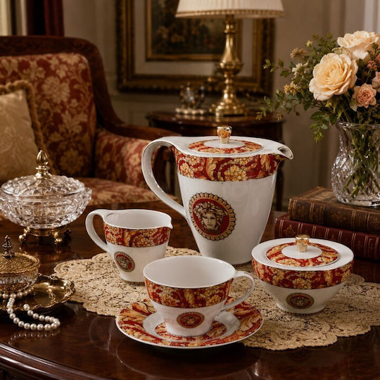 Karvounis Versace Tea Set with Cup Porcelain Multicolored 15pcs