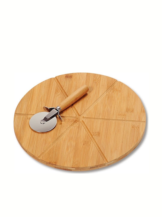 Kesper Πλατώ Σερβιρίσματος Ξύλινο Pizza με Ρόδα Δ32cm Πλατώ Σερβιρίσματος Πίτσας Ξύλινο 32x32εκ.