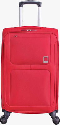 Bartuggi Medium Travel Suitcase Fabric Red with 4 Wheels Height 67cm.
