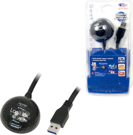 LogiLink USB Hub 2 Ports USB 3.0 with USB-A Connection & Power Delivery