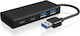 Icy Box USB 3.0 Hub 4 Porturi cu conexiune USB-A