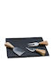 HFA Stone Cheese Serving Platter with Knives & Fork 24x18cm 4pcs