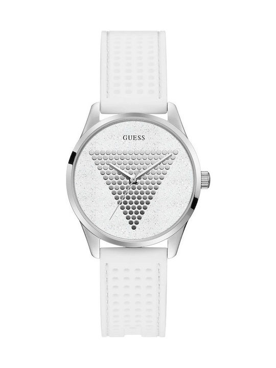 Guess Mini Imprint Watch with White Rubber Strap