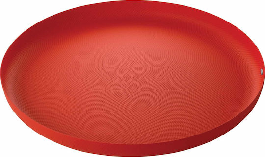 Alessi Texture Metal Oval Serving Tray in Red Color 35x35x3cm JM14/35 RT 1pcs