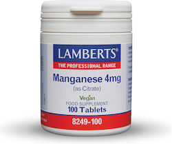Lamberts Manganese (as Citrate) 4mg 100 ταμπλέτες Lamberts Manganese (as Citrate) 4mg 100 ταμπλέτες