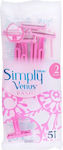 Gillette Venus Simply Basic Ξυραφάκια μιας Χρήσης με 2 Λεπίδες και Λιπαντική Ταινία 5τμχ