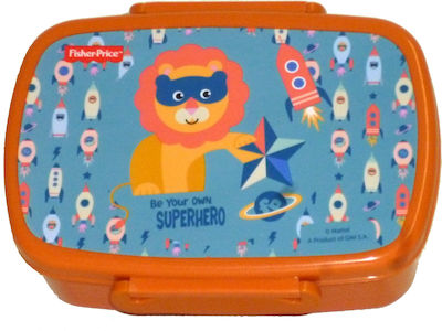 Fisher Price Kids Lunch Plastic Box 0.8lt Orange L18xW11xH6cm