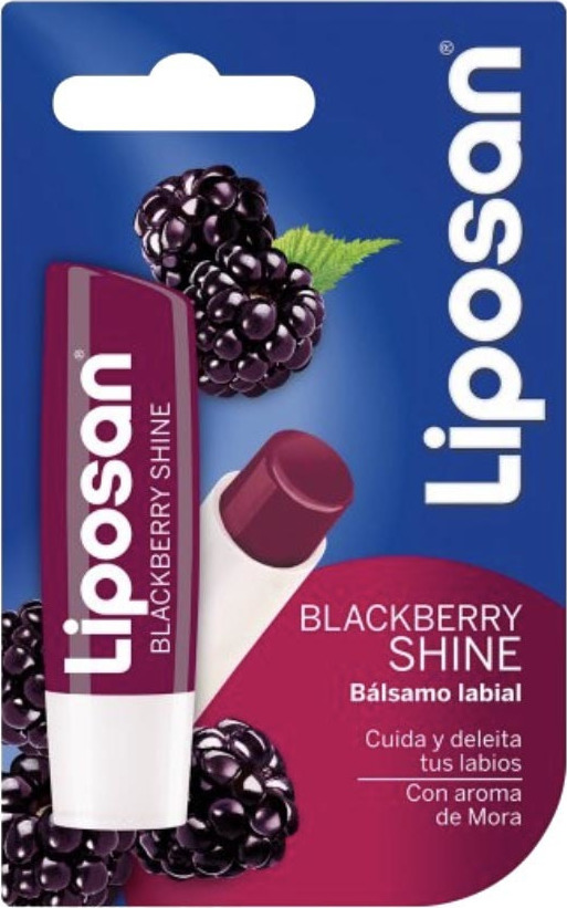 Liposan Blackberry Shine (1 x 4,8 g), cacao de labios con olor a frambuesa,  bálsamo labial con color, bálsamo hidratante para unos labios bonitos,  suaves y jugosos : : Belleza