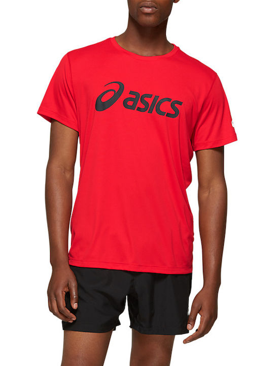 ASICS Silver Αθλητικό Ανδρικό T-shirt Κόκκινο με Λογότυπο