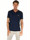 Lacoste Herren T-Shirt Kurzarm mit V-Ausschnitt Marineblau