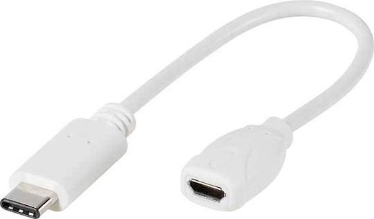 Vivanco Konverter Micro-USB weiblich zu USB-C männlich Weiß 1Stück 45285