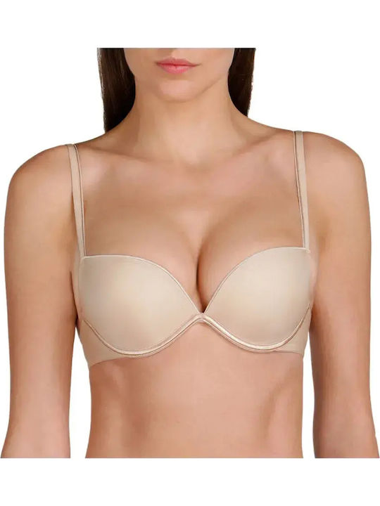 Wonderbra Bej Sutien Push Up cu Baloane