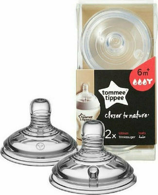 Tommee Tippee Baby Bottle Teat of Silicone High Flow for 6+ months 2τμχ