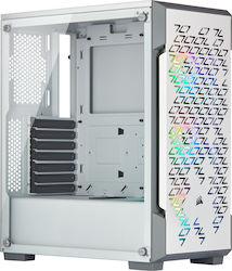 Corsair iCUE 220T RGB Gaming Midi Tower Computer Case with Window Panel White