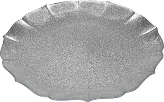 Espiel Charlotte Dekorative Platte Rund Silber Silber 1Stück 34x34cm