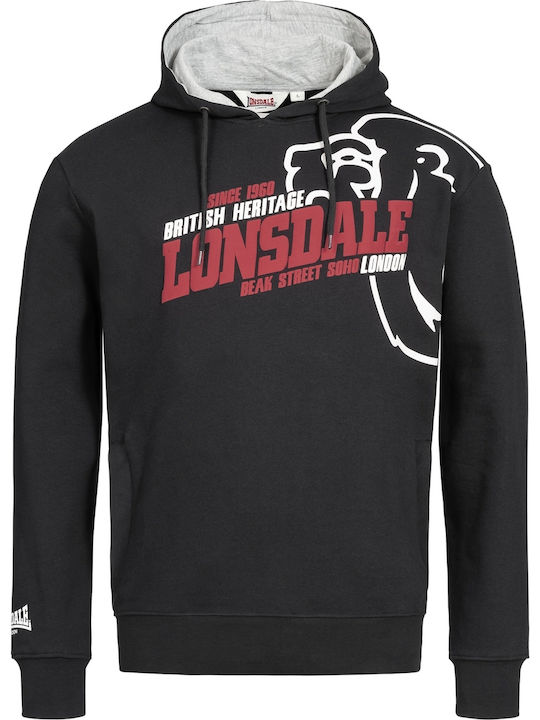 Lonsdale Uppingham Sweatshirt with Hood Black