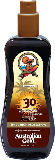 Australian Gold Gel Cu Bronzer Instant Ulei Pentru Corp Waterproof Produs Cu Protecție Solară SPF30 În Spray 237ml