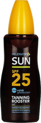 Helenvita Tanning Booster Oil Waterproof Crema protectie solara Ulei pentru Corp SPF25 în Spray 200ml