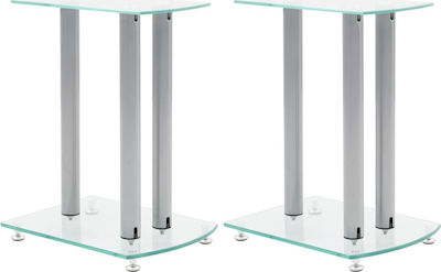 vidaXL Floor Standing Speaker Stands (Pair) Silver