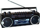 Roadstar Φορητό Ηχοσύστημα RCR-3025EBT με Bluetooth / USB / Κασετόφωνο / Ραδιόφωνο σε Μαύρο Χρώμα
