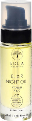 Eolia Cosmetics Elixir Λάδι Προσώπου για Θρέψη , Ενυδάτωση Night Vitamin A & C 30ml