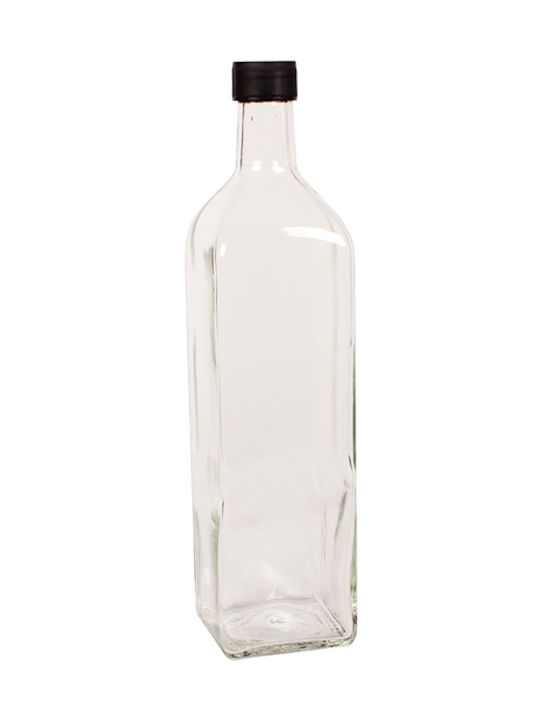 Keskor Marasca Μπουκάλι Νερού Γυάλινο με Βιδωτό Καπάκι Διάφανο 1000ml