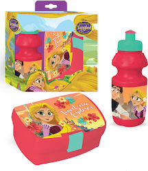 Διακάκης Tangled Kids Set Lunch Plastic Box 0.35lt Red L19xW19xH7cm